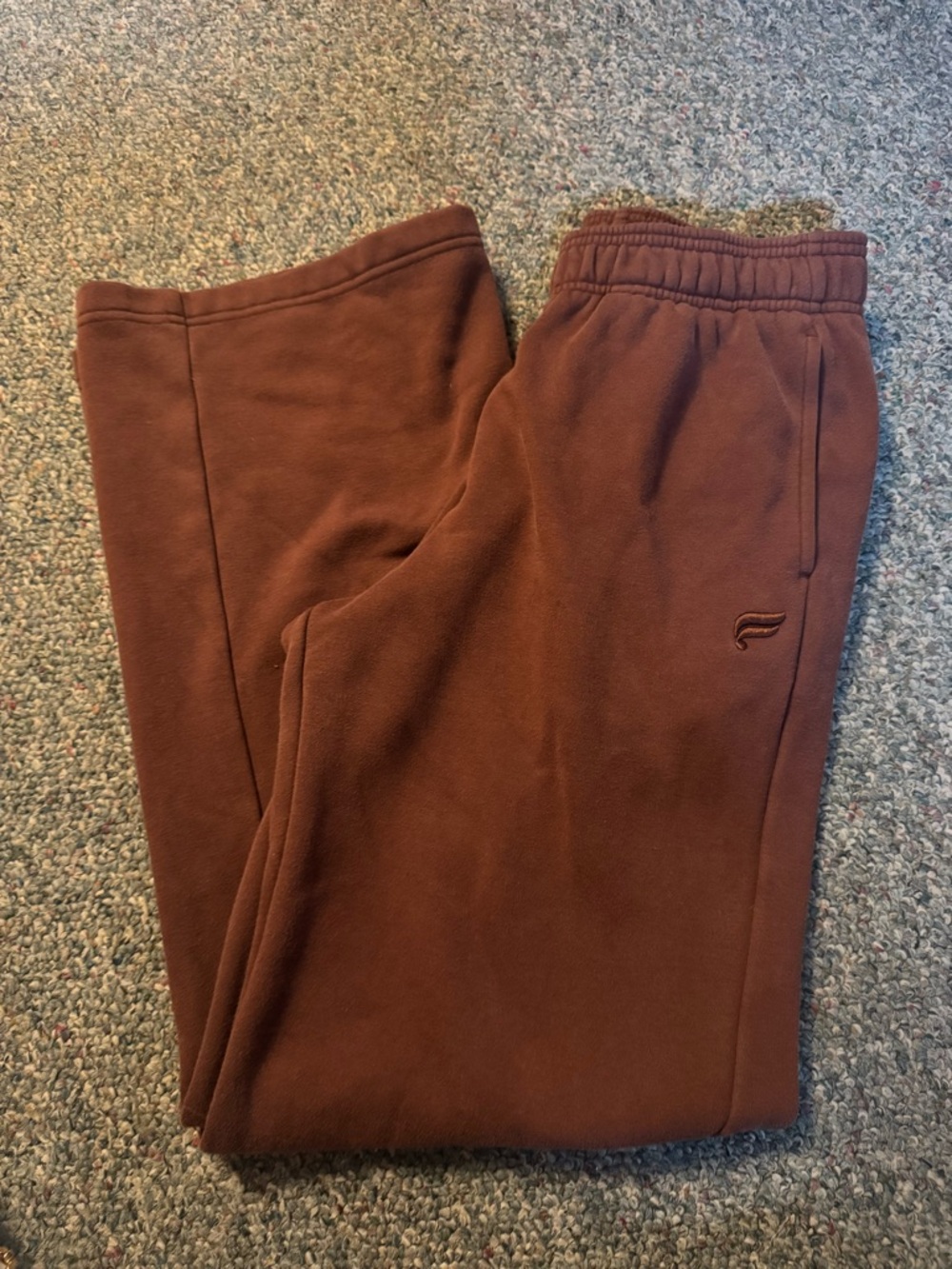 Fabletics Brown Embroidered Logo Sweatpants